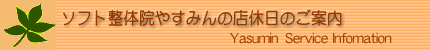 ソフト整体院やすみんのサービスのご案内